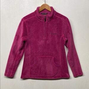 Boulder Gear Women’s S Oversized Pink fuzzy Fleece 1/4 Zip Embroidered Snowmass